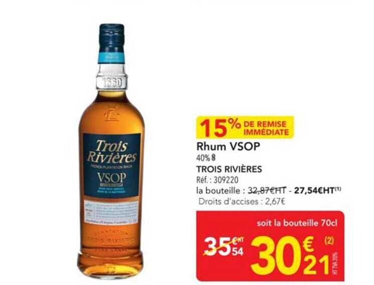 Rhum VSOP 40% - Trois Rivières