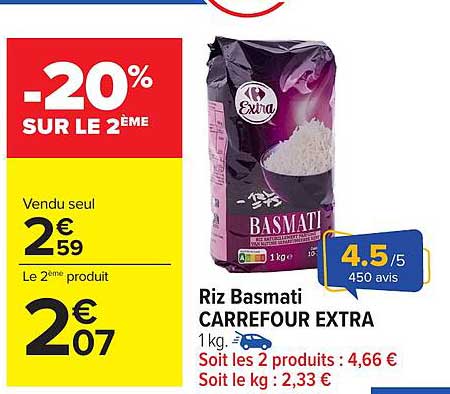 Riz Basmati CARREFOUR EXTRA