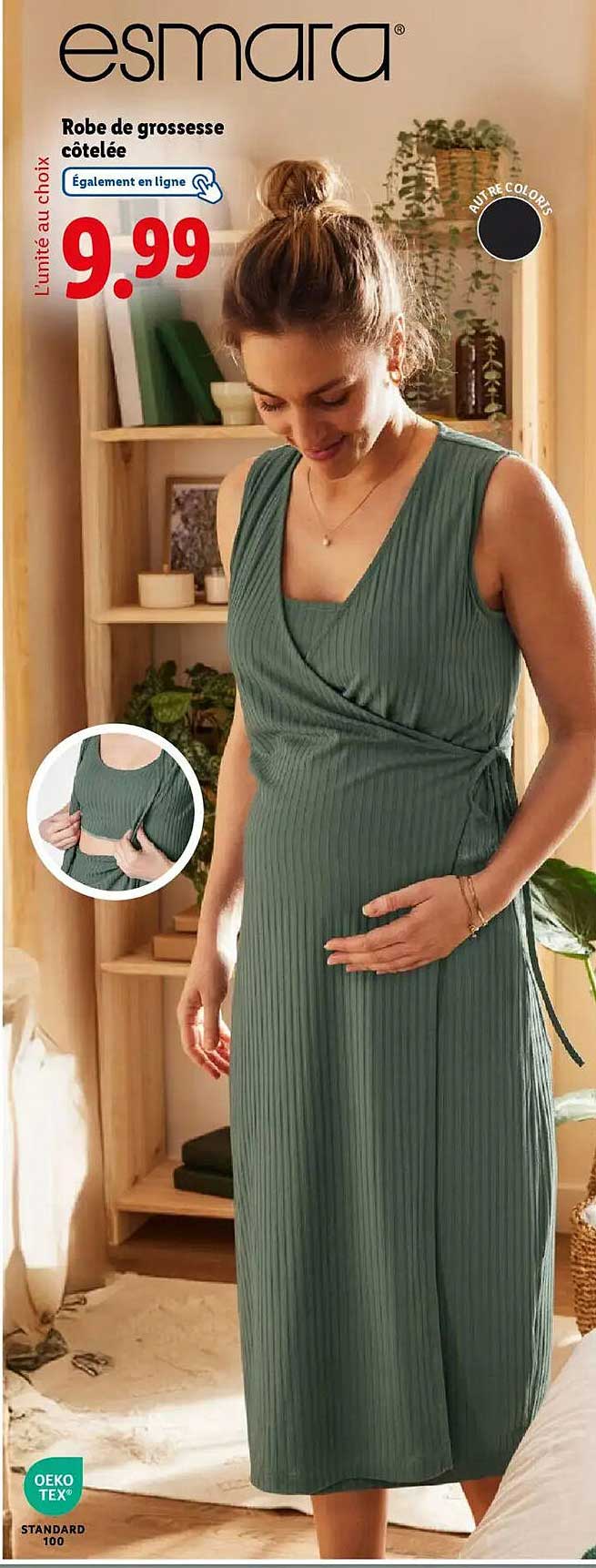 Robe de grossesse côtelée