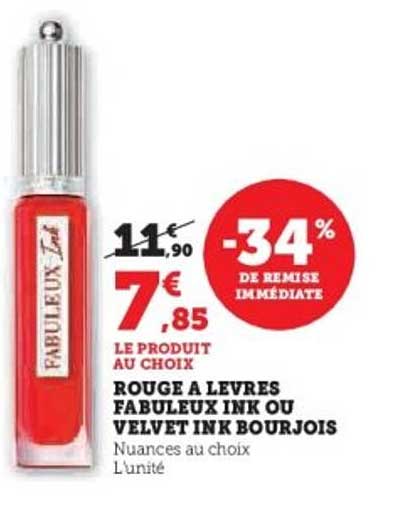 ROUGE A LEVRES FABULEUX INK OU VELVET INK BOURJOIS