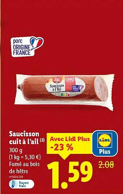 Saucisson cuit à l'ail