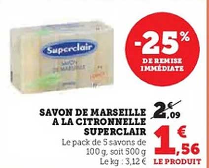 Savon de Marseille à la Citronnelle Superclair
