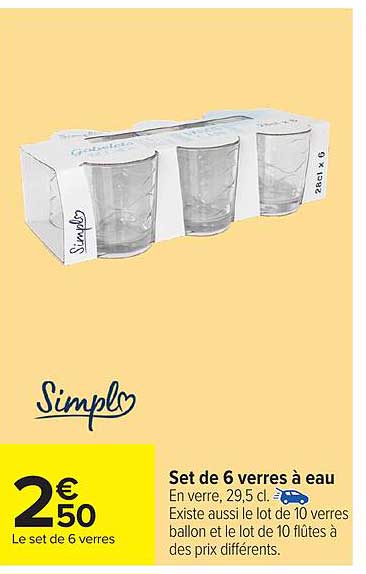 Set de 6 verres à eau
