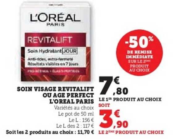 SOIN VISAGE REVITALIFT OU AGE PERFECT L'ORÉAL PARIS