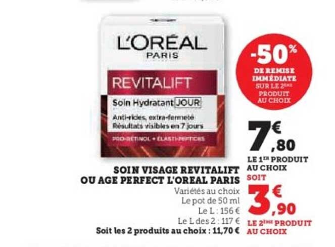 SOIN VISAGE REVITALIFT OU AGE PERFECT L'OREAL PARIS