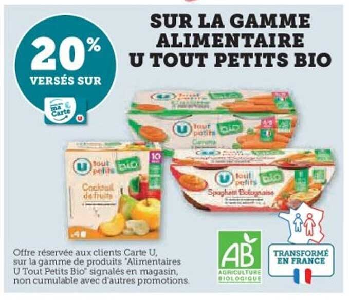 SUR LA GAMME ALIMENTAIRE U TOUT PETITS BIO