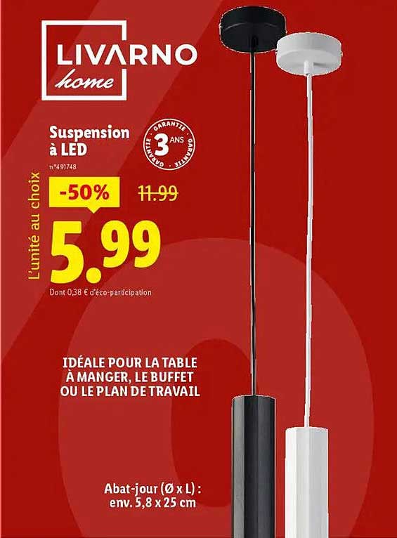 Suspension à LED