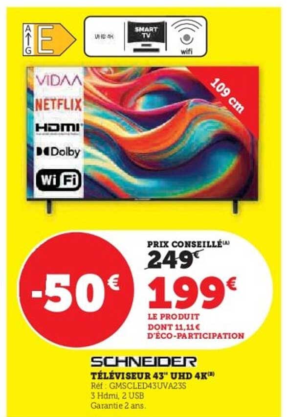 Téléviseur 43" UHD 4K