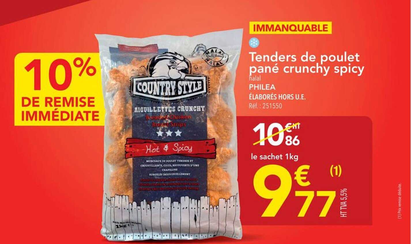 Tenders de poulet pané crunchy spicy