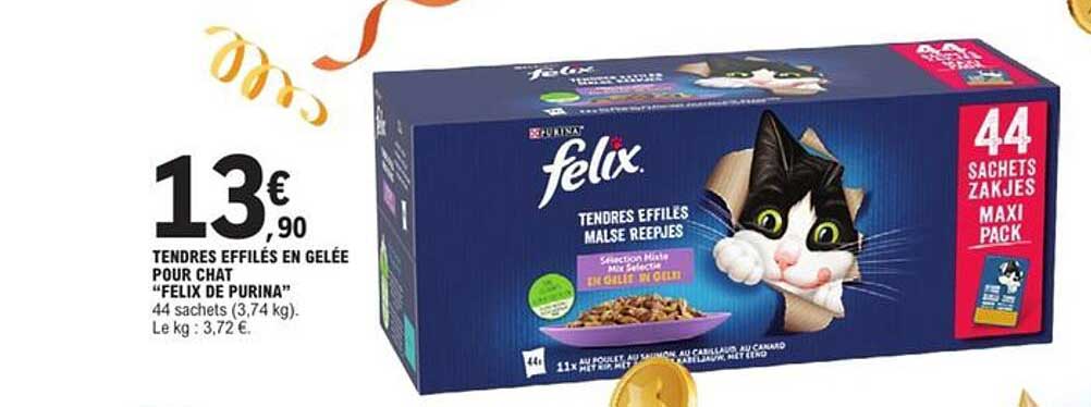 TENDRES EFFILÉS EN GELÉE POUR CHAT "FELIX DE PURINA"