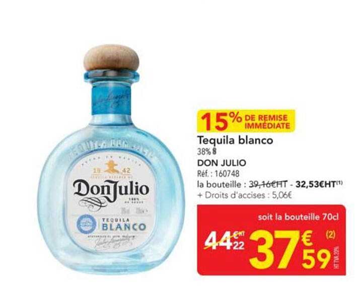 Tequila blanco 38% 8 DON JULIO