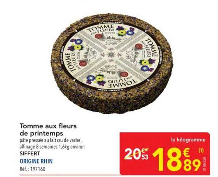 Tomme aux fleurs de printemps