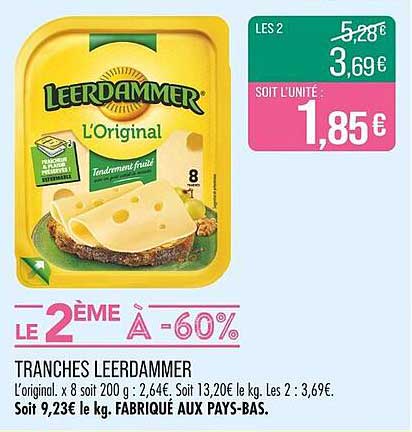 Tranches Leerdammer L'Original - 2ème à -60%