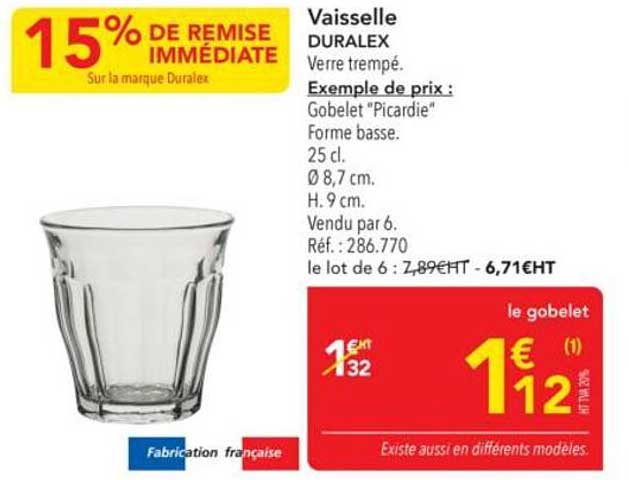Vaisselle DURACOOL - Verre trempé