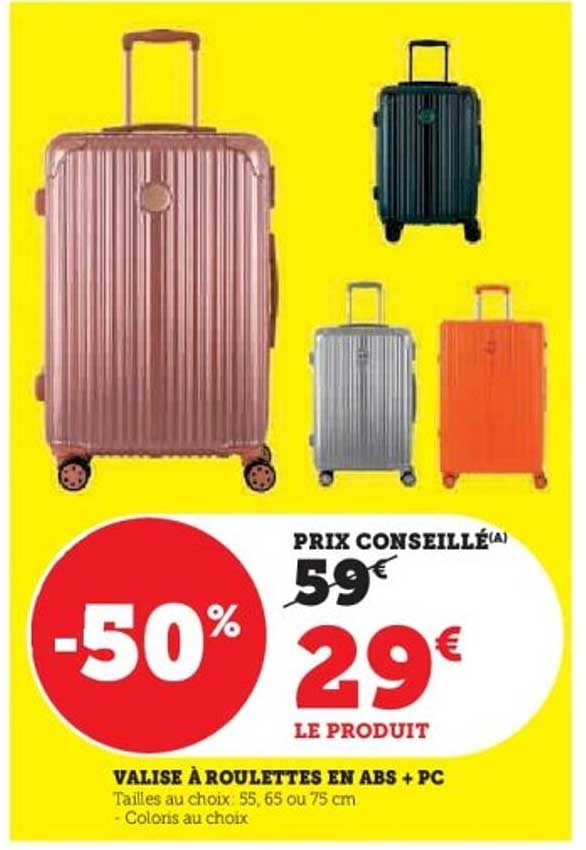 VALISE À ROULETTES EN ABS + PC