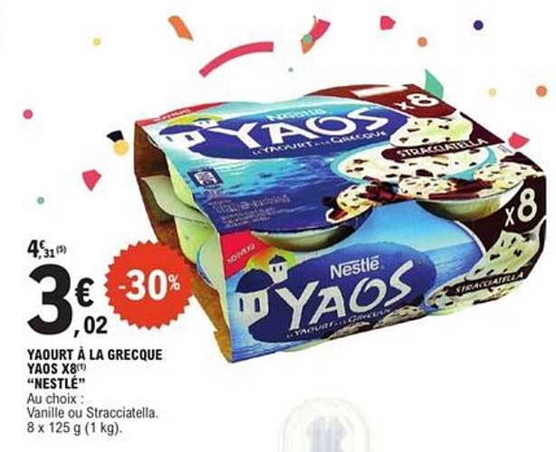YAOURT À LA GRECQUE YAOS X8" NESTLÉ