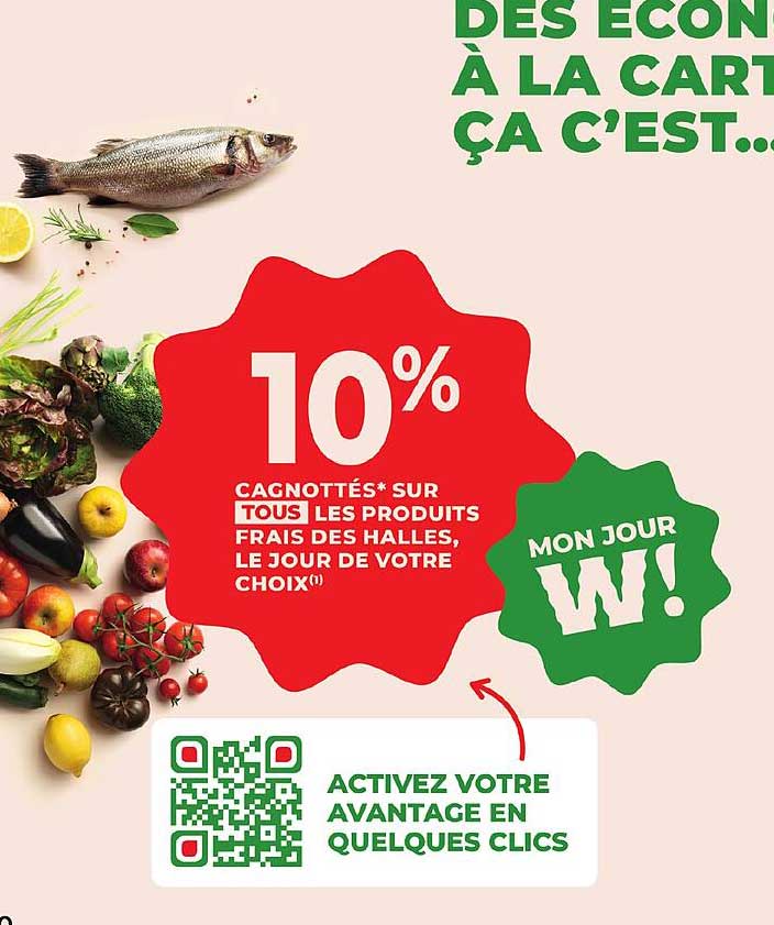 10% Cagnottés sur tous les produits frais des halles, le jour de votre choix !