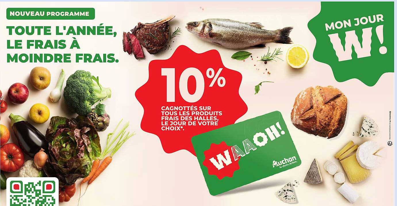 10% Cagnottés sur tous les produits frais des halles, le jour de votre choix !