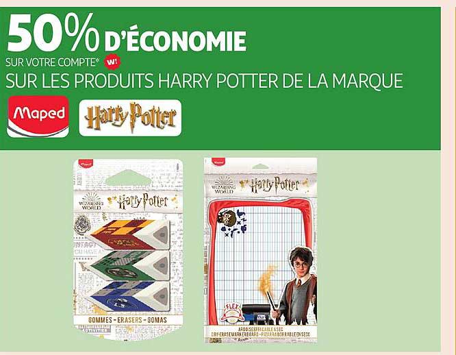 50% d'économie sur les produits Harry Potter de la marque Maped