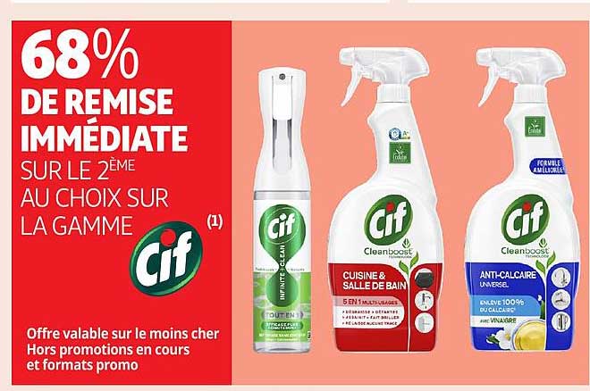 68% de remise immédiate sur le 2ème au choix sur la gamme