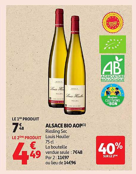ALSACE BIO AOP - Riesling Sec Louis Hauller