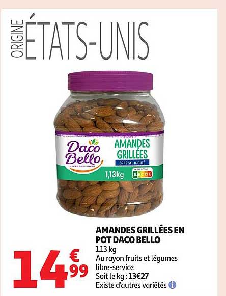 AMANDES GRILLÉES EN POT DACO BELLO