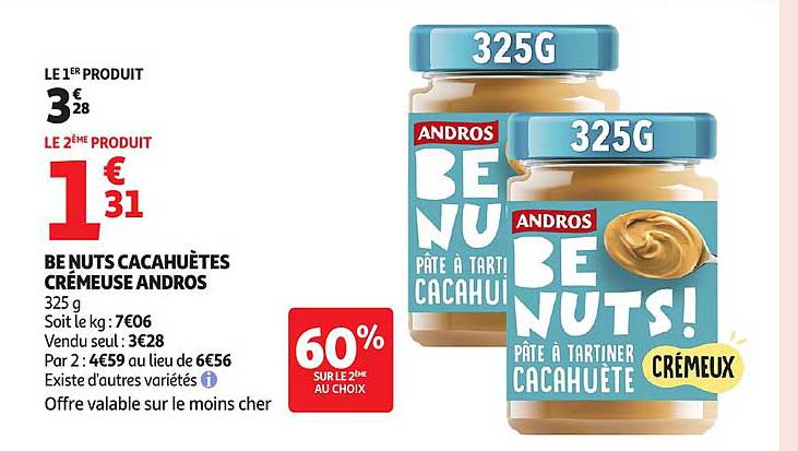 BE NUTS CACAHUÈTES CRÉMEUSE ANDROS