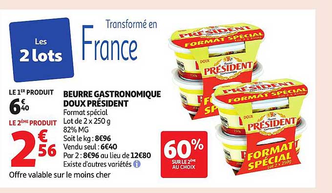 BEURRE GASTRONOMIQUE DOUX PRÉSIDENT