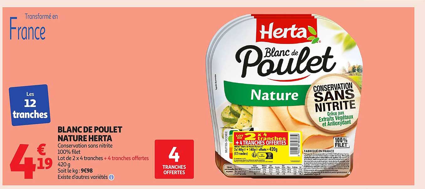 BLANC DE POULET NATURE HERTA