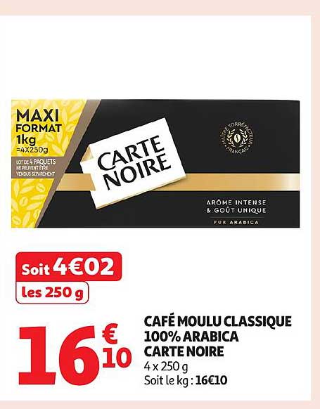 Café Moulu Classique 100% Arabica Carte Noire