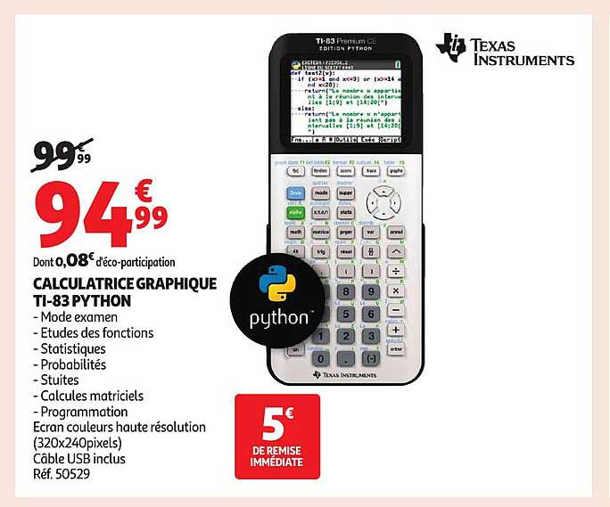 CALCULATRICE GRAPHIQUE TI-83 PYTHON