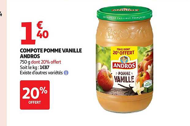 COMPOTE POMME VANILLE ANDROS