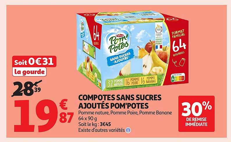 COMPOTES SANS SUCRES AJOUTÉS POM'POTES