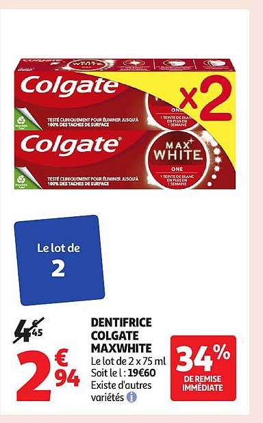 DENTIFRICE COLGATE MAXWHITE