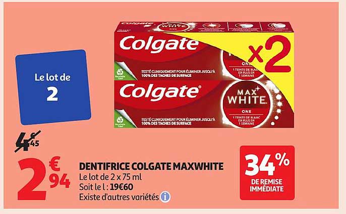 DENTIFRICE COLGATE MAXWHITE