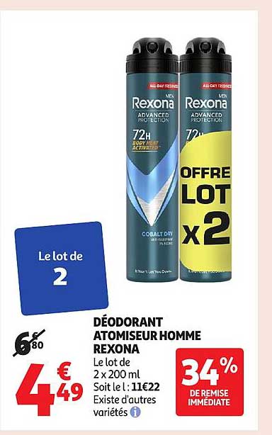DÉODORANT ATOMISEUR HOMME REXONA