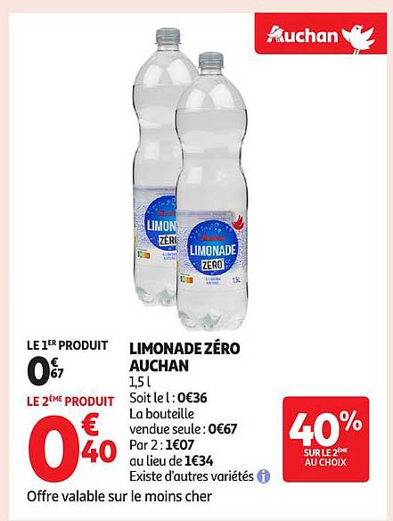 LIMONADE ZÉRO AUCHAN