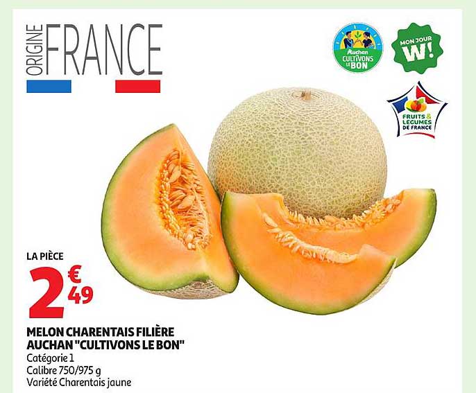 MELON CHARANTEAIS FILIÈRE AUCHAN "CULTIVONS LE BON"