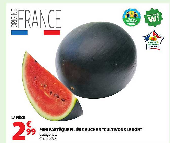 MINI PASTÈQUE FILIÈRE AUCHAN "CULTIVONS LE BON"
