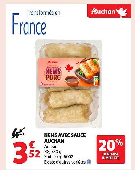 NEMS AVEC SAUCE AUCHAN