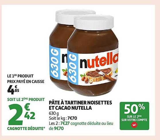 PÂTE À TARTINER NOISETTES ET CACAO NUTELLA