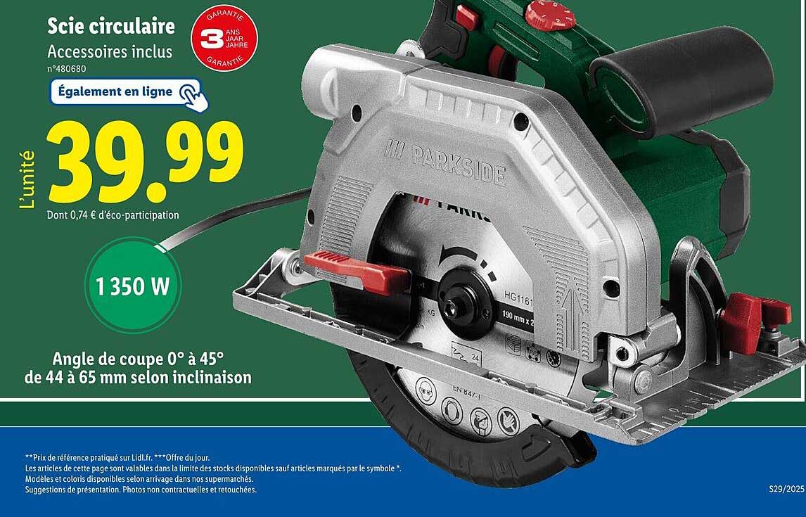 Scie circulaire accessoires inclus