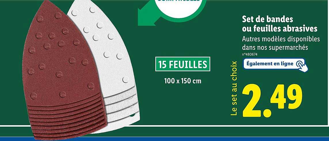 Set de bandes ou feuilles abrasives
