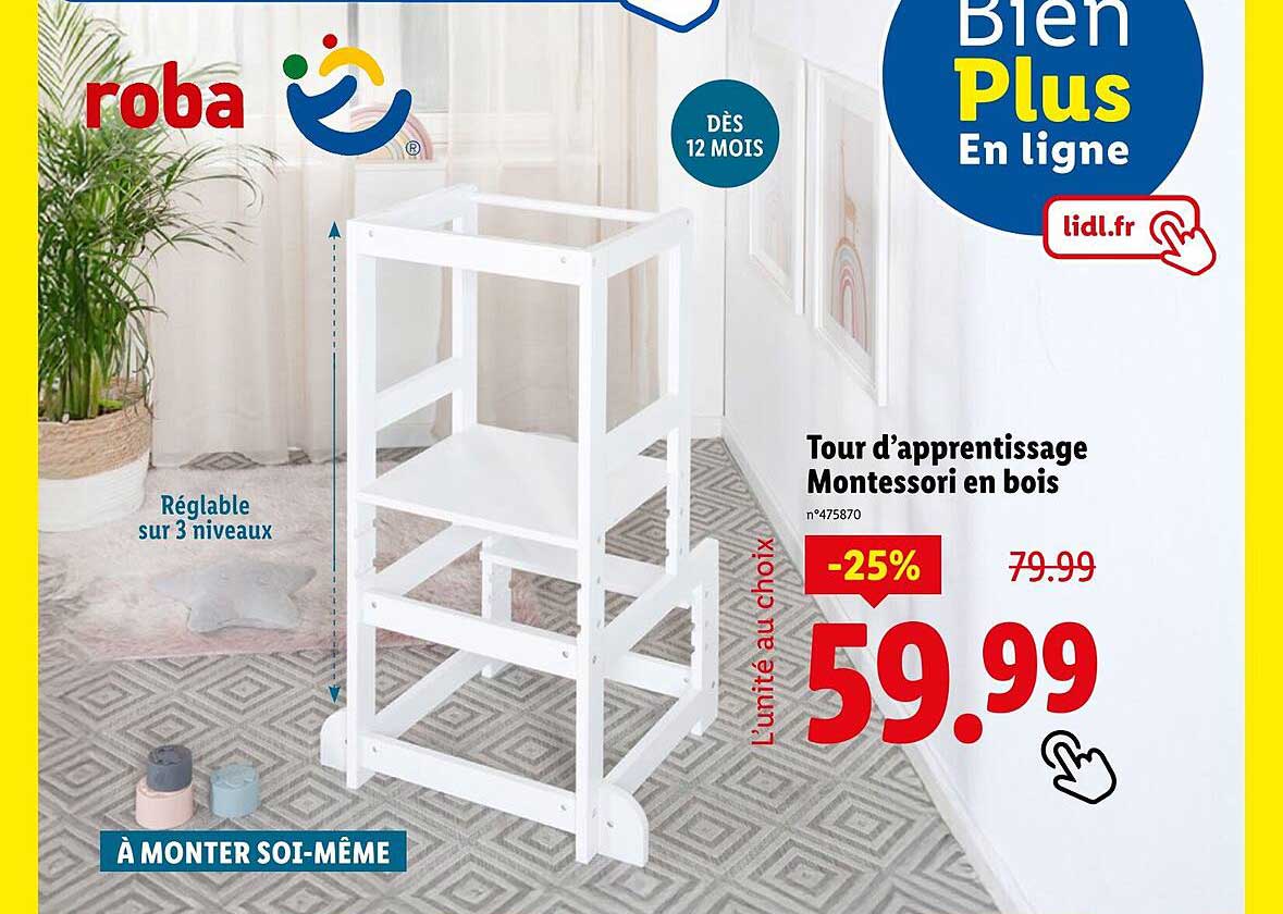 Tour d'apprentissage Montessori en bois