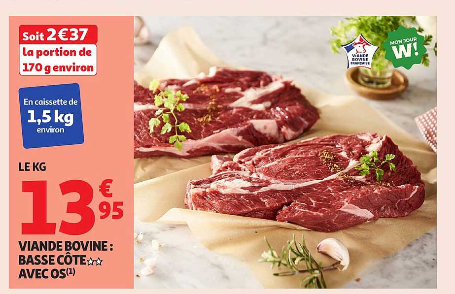 VIANDE BOVINE : BASSE CÔTE AVEC OS