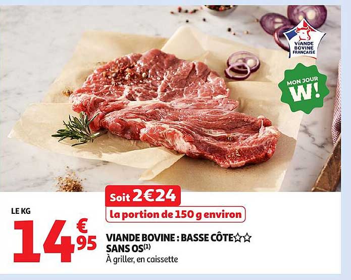 VIANDE BOVINE : BASSE CÔTE SANS OS