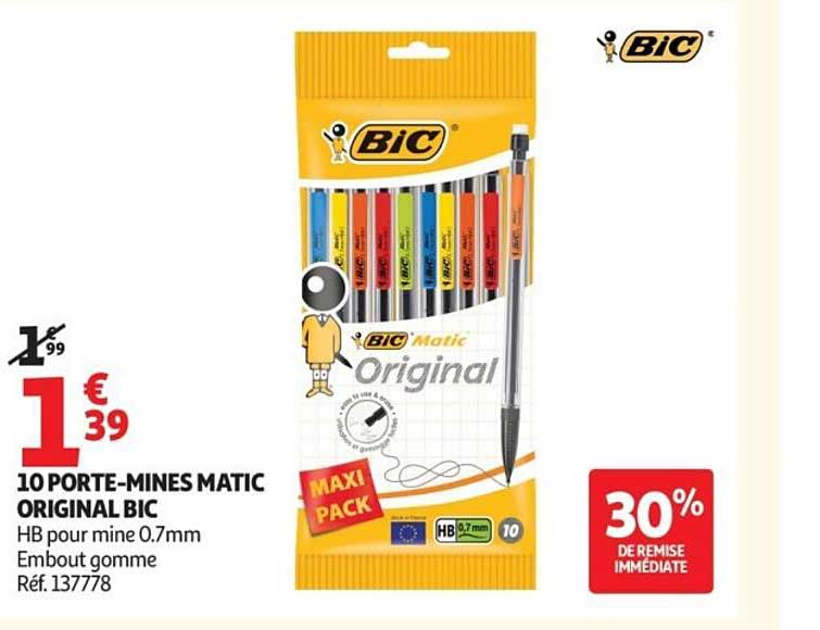 10 PORTE-MINES MATIC ORIGINAL BIC