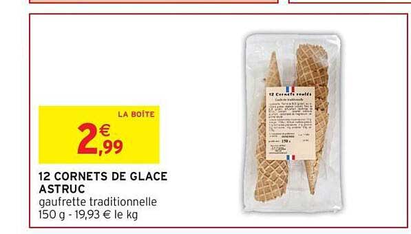 12 CORNETS DE GLACE ASTRUC