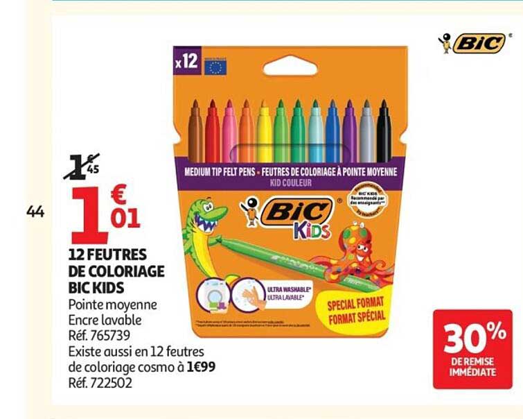 12 FEUTRES DE COLORIAGE BIC KIDS