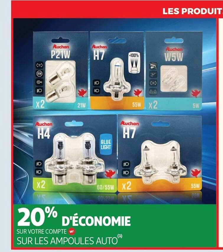 20% D'ÉCONOMIE SUR VOTRE COMPTE W! SUR LES AMPOULES AUTO(1)